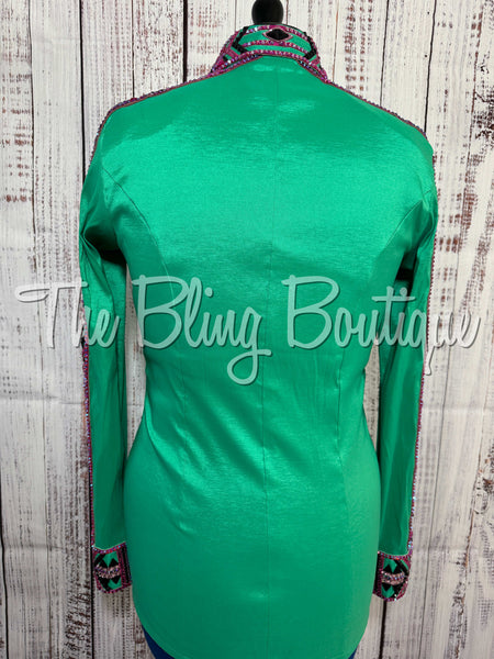 Green & Fuchsia Day Shirt Set (Medium)