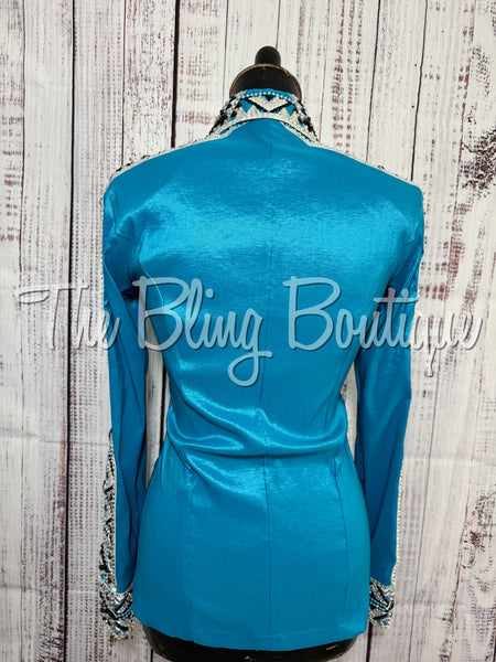 Dark Turquoise, Black & White Day Shirt Set (Small)