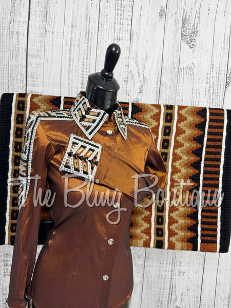 Rust, Tan, Black & White Day Shirt Set (XS/S)