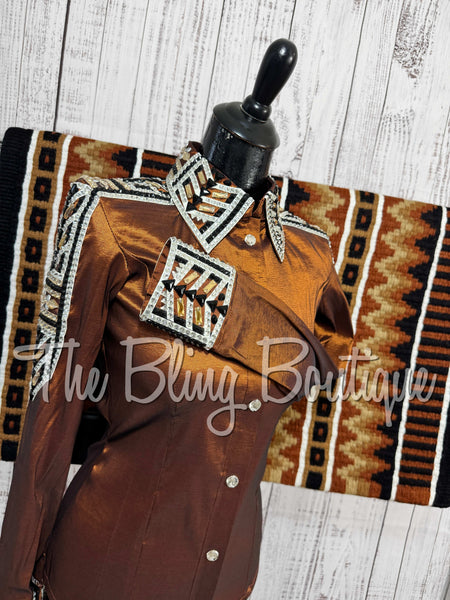 Rust, Tan, Black & White Day Shirt Set (XS/S)