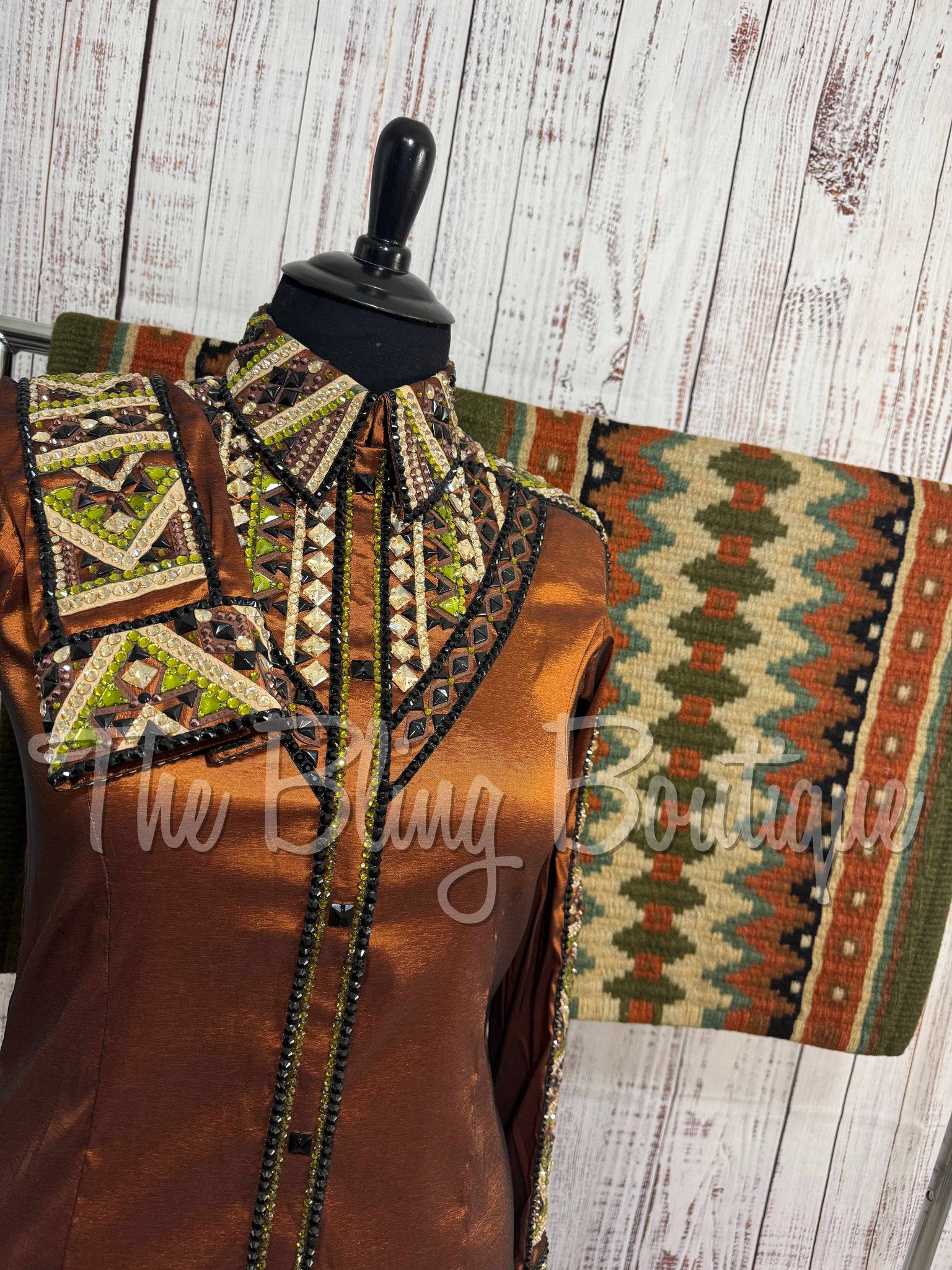 Rust, Olive Green & Black Day Shirt Set (2XL)
