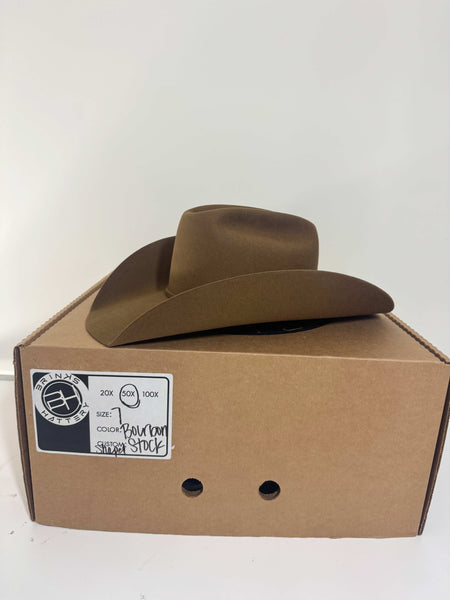 Brinks 50X Western Hat - Bourbon - Size 7