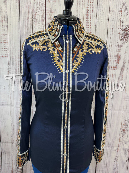 RE-ORDER Navy Blue, Rust & Tan Day Shirt Set (Choose Your Size)