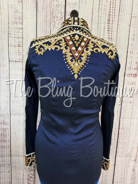 RE-ORDER Navy Blue, Rust & Tan Day Shirt Set (Choose Your Size)
