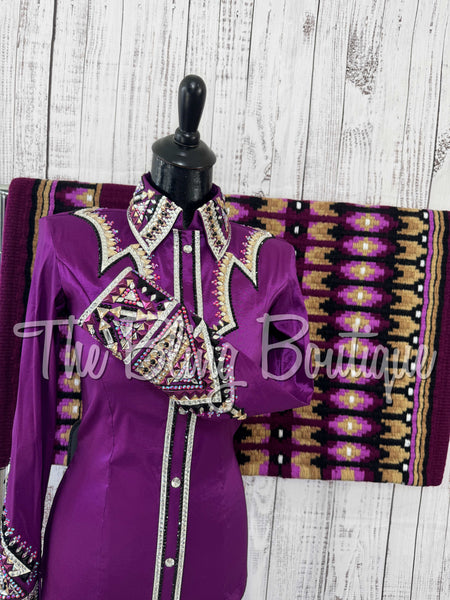 Berry, Tan & Black Day Shirt Set (XS/S)