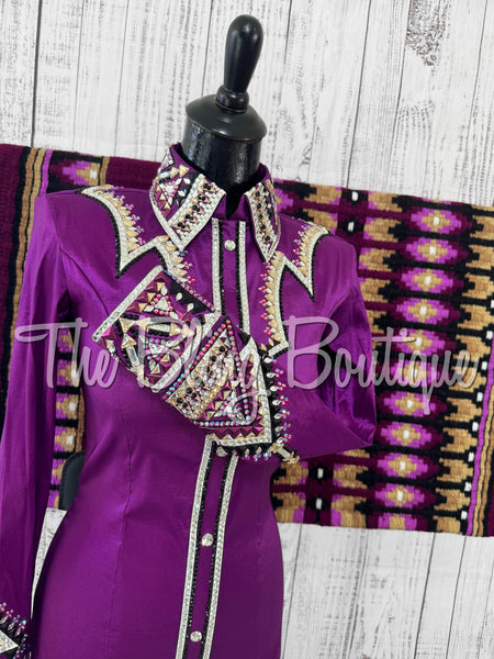 RE-ORDER Grape, Tan & Black Day Shirt Set (Choose Your Size)