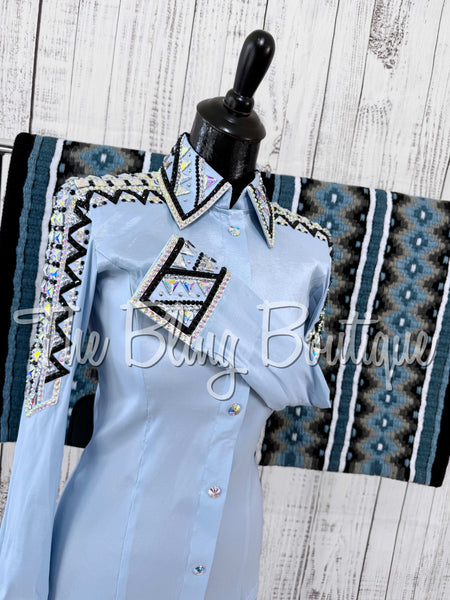 Ice Blue, Black & AB Day Shirt Set (XS/S)