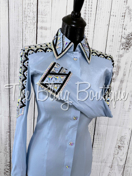 Ice Blue, Black & AB Day Shirt Set (XS/S)