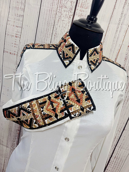 White, Rust, Tan & Black Day Shirt Set (XL)