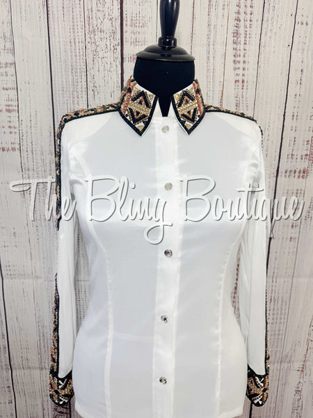 White, Rust, Tan & Black Day Shirt Set (XL)