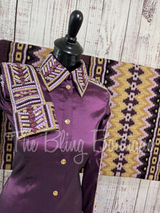 Plum, Tan & Lavender Day Shirt Set (XS/S)