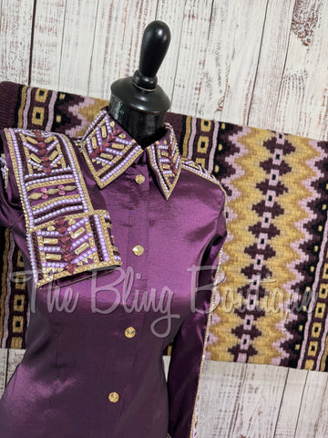 Plum, Tan & Lavender Day Shirt Set (XS/S)