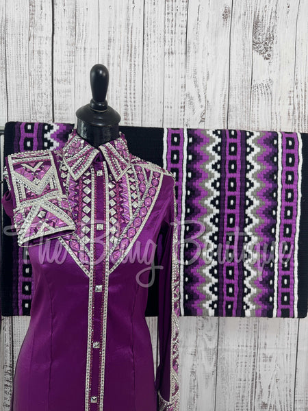 Berry, White & Grey Day Shirt Set (M)