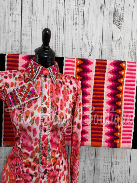 Coral, Pink & Orange Leopard Day Shirt Set (Sizes Small-3XL)
