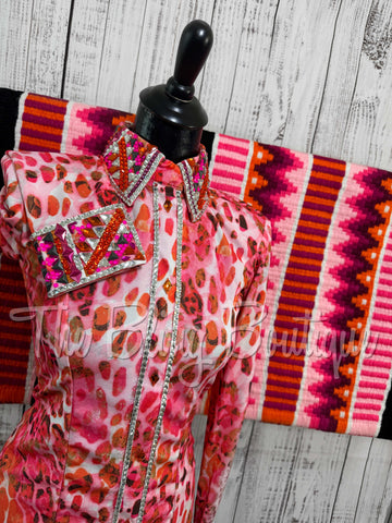 Coral, Pink & Orange Leopard Day Shirt Set (Sizes Small-3XL)