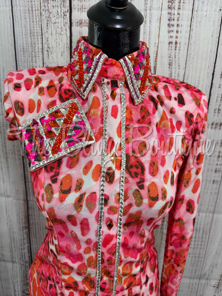 Coral, Pink & Orange Leopard Day Shirt Set (Sizes Small-3XL)