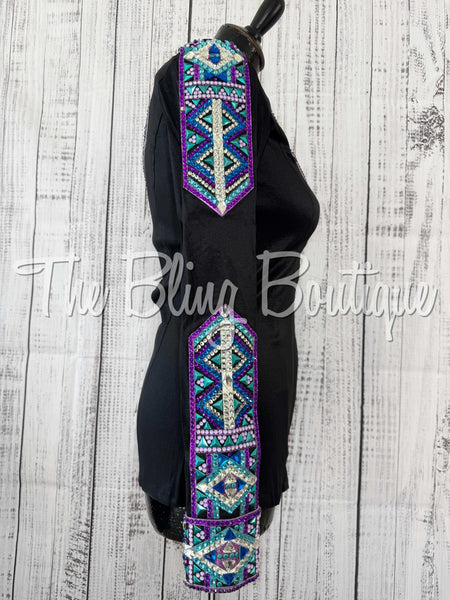 Black, Purple & Turquoise Day Shirt Set (Small)