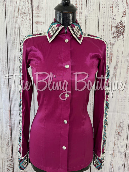 Raspberry & Turquoise Day Shirt Set (Small)
