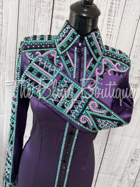 RE-ORDER Purple, Teal & Turquoise Day Shirt Set (Choose Your Size)
