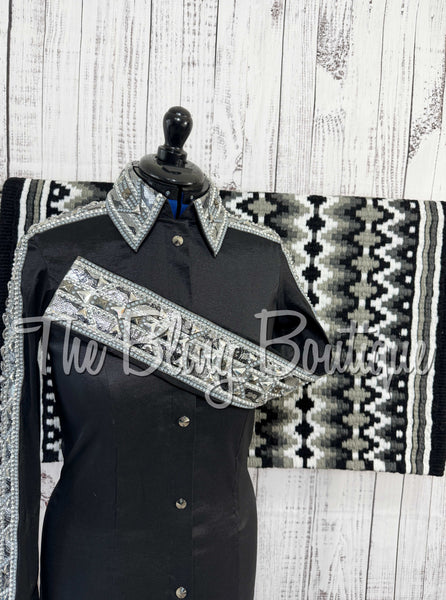 Black, Grey & Silver Day Shirt Set (Medium)
