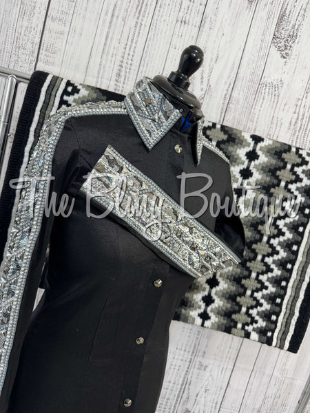 Black, Grey & Silver Day Shirt Set (Medium)