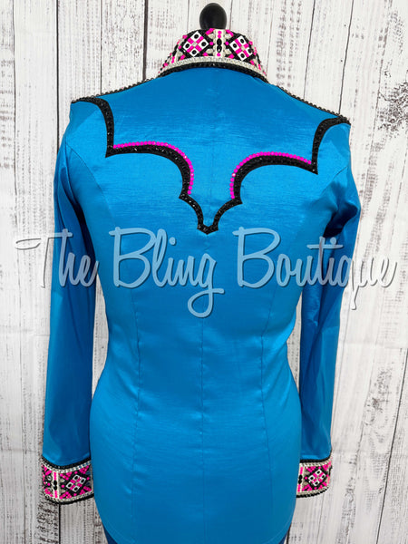 Malibu Blue & Hot Pink Day Shirt Set (Medium)