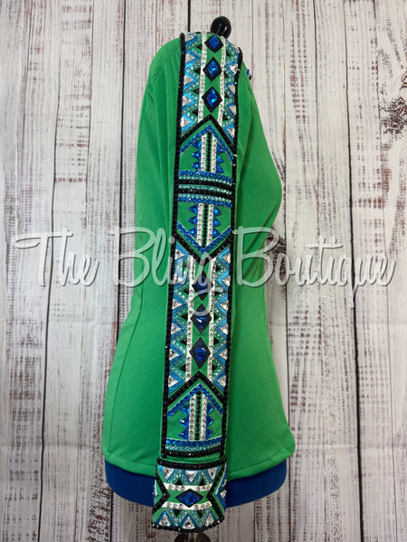 Kiwi Green, Turquoise & Blue Day Shirt Set (Large)