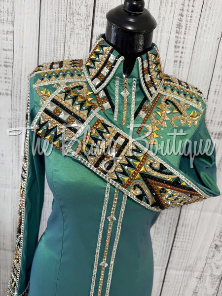 Light Green, Copper, & Tan Day Shirt Set (Small)