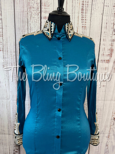 Dark Turquoise, Tan & Black Day Shirt Set (XL)
