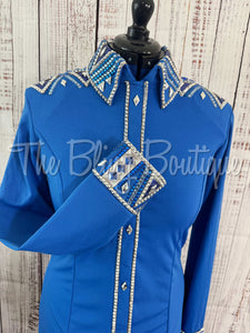 Shades Of Blue & Silver Day Shirt Set (L)