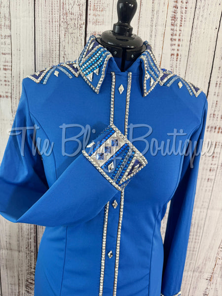 Shades Of Blue & Silver Day Shirt Set (L)