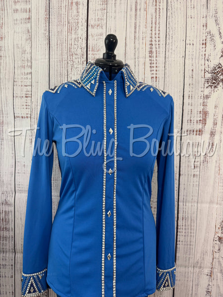 Shades Of Blue & Silver Day Shirt Set (L)