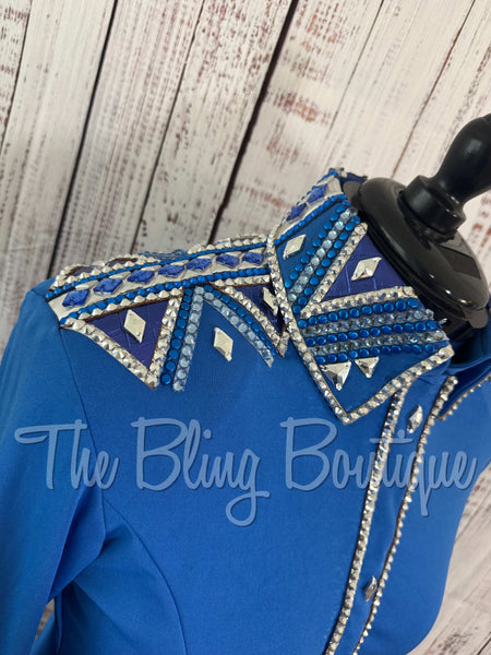 Shades Of Blue & Silver Day Shirt Set (L)