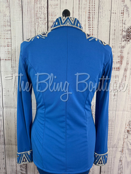 Shades Of Blue & Silver Day Shirt Set (L)