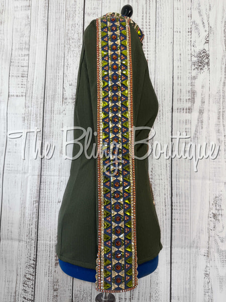 Olive Green, Navy Blue, Rust & Tan Day Shirt Set (Large)