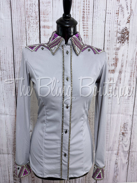 Light Grey, Berry & Purple Day Shirt Set (S)