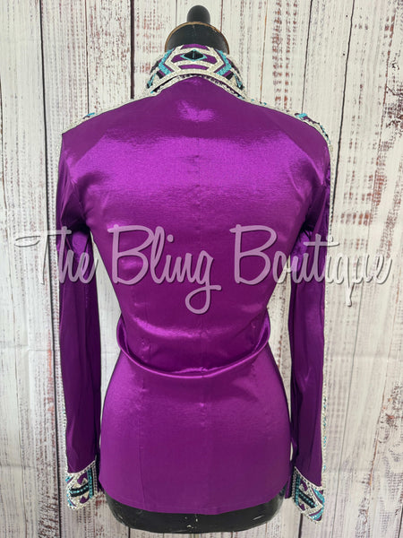 RE-ORDER Grape, Turquoise, Black & White Day Shirt Set (Choose Your Size)