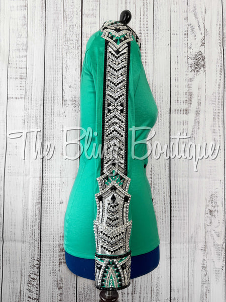 Kelly Green, Silver, Black & White Day Shirt Set (Medium)