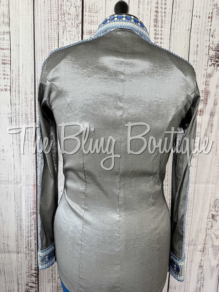 Grey & Shades Of Blue Day Shirt Set (Medium)