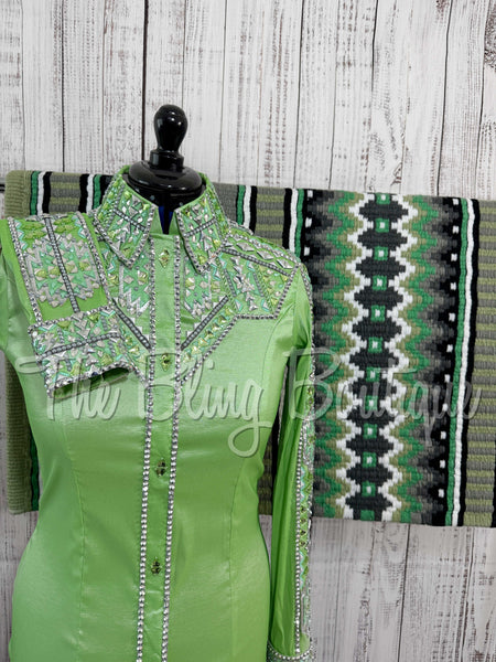 Light Green & Grey Day Shirt Set (M)