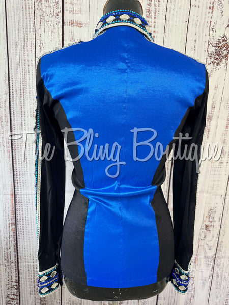 Royal Blue, Turquoise & Black Day Shirt Set (Small)