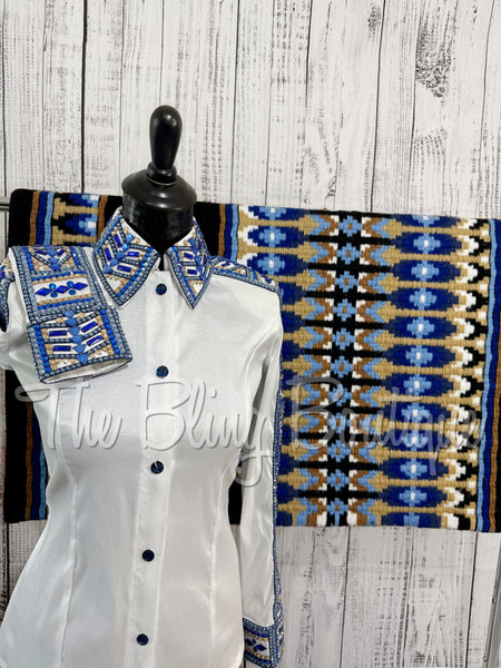 White, Blue & Tan Day Shirt Set (XS/S)