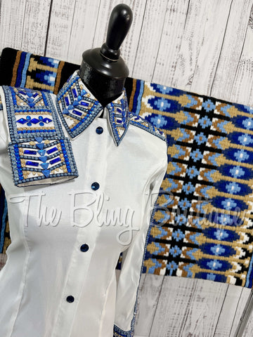 White, Blue & Tan Day Shirt Set (XS/S)