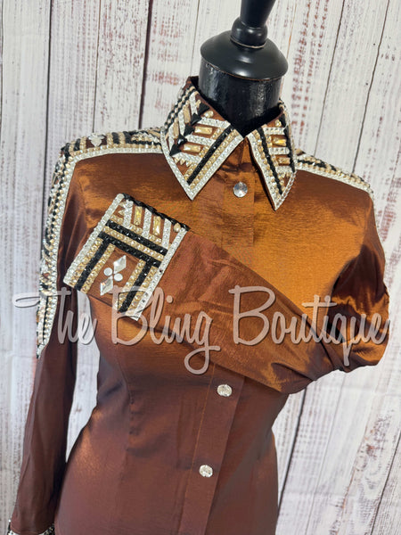 Rust, Tan, Black & White Day Shirt Set (XS/S)