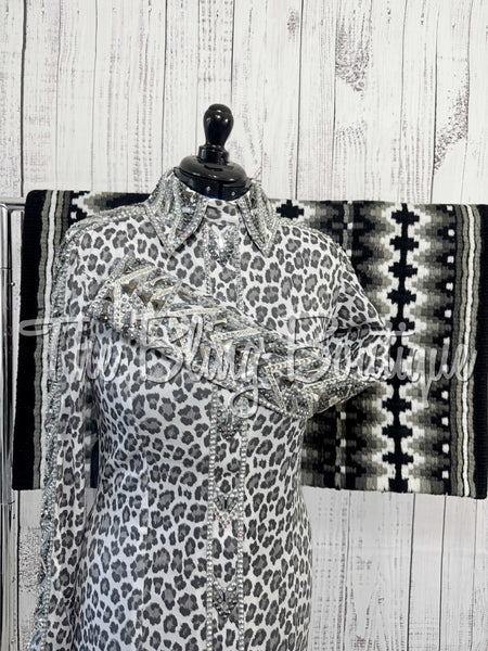 Grey & White Leopard Print Day Shirt Set (Small)