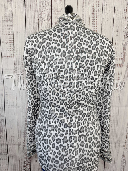 Grey & White Leopard Print Day Shirt Set (Small)