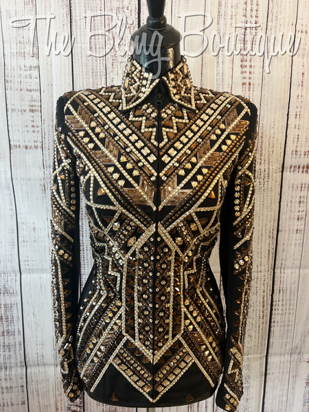 RE-ORDER Black, Bronze & Tan Showmanship Jacket (Choose Your Size)