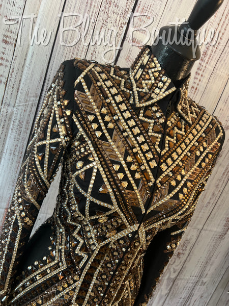 RE-ORDER Black, Bronze & Tan Showmanship Jacket (Choose Your Size)