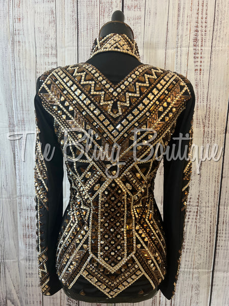 RE-ORDER Black, Bronze & Tan Showmanship Jacket (Choose Your Size)