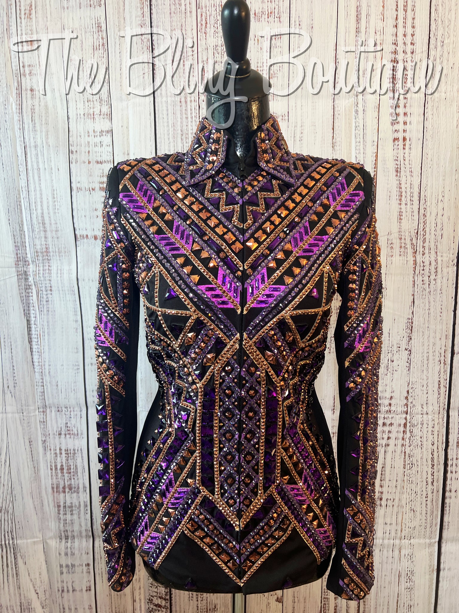 RE-ORDER Black, Purple & Copper Showmanship Jacket (Choose Your Size)